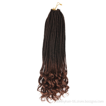 Julianna 18 Inch 3D Split Twist Curly End Synthetic Crochet Hair curly Box Braid Hair Extensions